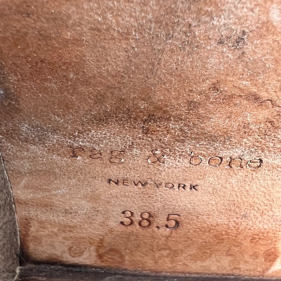 Rag & Bone Kinsey Brown Suede Block Heels Ankle Boots Size 38.5 - Picture 10 of 10